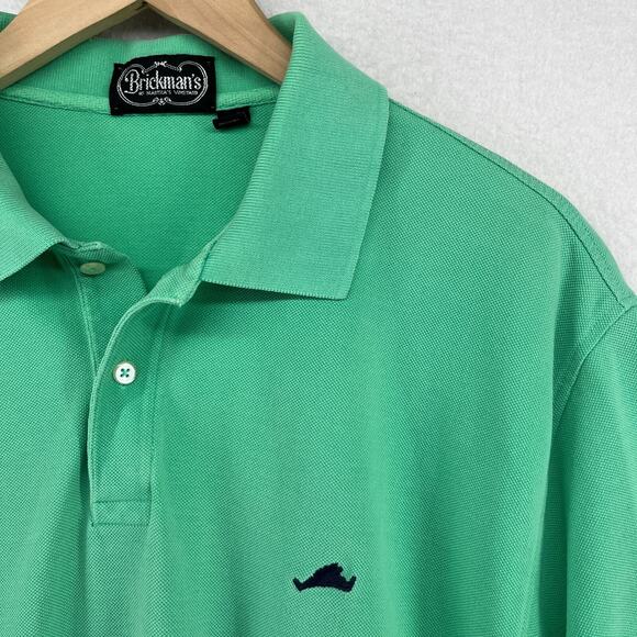 BRICKMANS Shirt XL MARTHAS VINEYARD Polo Golf Performance Pique Cotton Green - Picture 6 of 15